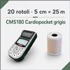 Carta per ecg Contec CMS80 Cardiopocket grigio - 20 rotoli - 5 cm x 25 m