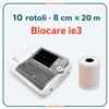 Carta per ecg Biocare ie3 - 10 rotoli - 8 cm x 20 m
