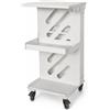 Carrello per ecografi portatili con portasonde e ripiano per stampante