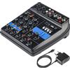 jindaaudio Mini Mixer Audio a 4 Canali Audio Mixer USB Bluetooth MP3 Audio Nixer 48 V Alimentazione Phantom Stereo DJ Studio Streaming Media FX Reverb Delay Processor