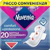 Nuvenia - Assorbente Sottile Notte con Ali - Superficie Morbida e Controllo Odori - Confezione da 20 Assorbenti