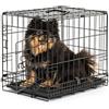 lionto Gabbia di Transporto Pieghevole per Cuccioli per Cani, (S) 45x31x36 cm Nero