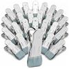 QWORK® 30 Pezzi Mollette Bucato Antisegno, Mollette in Acciaio Inox per Calze, Scarpe, Asciugamani, Sigillatura Alimentare, Foto (Grigie)
