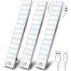 OUILA Luce Armadio LED con Sensore di Movimento Luci Sottopensile Cucina | 23 CM 4 Modalità Lampada Guardaroba Luce Notturna USB Ricaricabile,LED Luci Sottopensile per Cucina Scale Corridoio Garage