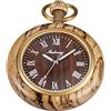 Tiong Orologio da tasca in legno con catena da 37 cm Orologi fatti a mano con quadrante digitale romano orologio da tasca in legno al quarzo per uomo