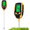 Tolesum Misuratore di umidità del Suolo 4-in-1, Termometro Digitale per Piante/umidità del Suolo/PH/Intensità della Luce Solare/Misuratore del Suolo con Display LCD per Giardinaggio, Agricoltura