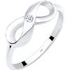 DIAMORE Elli DIAMONDS Anello Donne Simbolo di Infinito con Diamante (0.03 ct.) in Argento Sterling 925