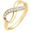 Elli Infinity Anello da Donna in Argento, Placcato Oro con Zirconia Cubica, Misura 58 (18.5)