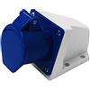 Electraline 80868 Presa Elettrica Industriale da Parete Inclinata, 32A, 2P+T, 220V, Blu