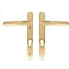 Schlosser Technik Maniglia Ultra per porta con meccanismo interno a molla PVC-U (cloruro di polivinile rigido - non plastificato), 92 PZ, 122 mm, con vite centrale, con doppia smaltatura, Set doppio, oro