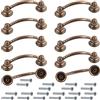 Aerzetix - Set di 10 Maniglie per Mobili Vintage in Metallo - Interasse 64mm - Finitura Rame Invecchiato - per Porte Armadio Cassetto Decorazione Interno Arredamento Cucina Soggiorno