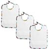 Filet - Set 3 Bavaglini Asilo con Elastico | materiale di alta qualità in spugna bianca con Tela Aida da ricamare | Bordo con stampa Macchinine | Realizzato in Italia