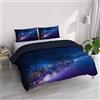 Italian Bed Linen "GOODNIGHT" Parure Copripiumino Stampa Digitale, Microfibra, Andromeda, Matrimoniale