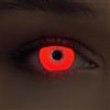 DESIGNLENSES, lenti a contatto colorate per costume di Halloween,bagliore/luminoso lenti, senza gradazione, 1 paio (2 pz) + custodia per lenti Glowing (Rosso, 14.00, 0.00)