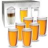 Creano Tazza Thermos Doppia Parete 250ml DG-SH Set 6 Pezzi Adatta Mani Piccole Cappuccino Caffè Tè Latte Bicchieri Isolanti Trasparenti Design Elegante Regalo Perfetto - Set No. 13
