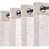 Woaboy 2 pezzi Tende di lino traslucido Tende moderne decorative a occhiello per il soggiorno e la camera da letto 140x260 cm Bianco sbiancato