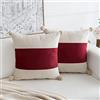 FabThing 2 Pezzi Federe Cuscini Decorativi con Pon Pon Rettangolari Velluto Federe Cuscini Cuscino lombare Copricuscini Vintage per Salotto Letto Casa 45x45cm Wine