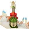 MOKIO® Biglietto di Auguri Pop-Up - Champagne e calici - Biglietto 3D | Biglietto festivo con bottiglia di champagne e calici, per compleanno, saluto d'addio, matrimonio, pensione, regalo in denaro