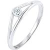 Elli DIAMONDS Anello Donne Anello di Fidanzamento Geo con Diamante (0,03 ct.) in Argento Sterling 925