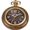 Tiong Orologio da tasca in legno con catena da 37 cm Orologi fatti a mano con quadrante digitale romano orologio da tasca in legno al quarzo per uomo
