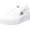 Calvin Klein Jeans Donna Sneakers con Suola Preformata Flatform Zeppa, Bianco (White), 41