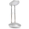 DA LIGHT - Lampada da scrivania a LED, 3000 K, luce bianca calda, 3,6 W, per comodino, da lettura, con supporti retrattili, colore argento, per ufficio, lettura, studio