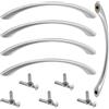 Aerzetix - Set di 5 Maniglie per Mobili in Metallo - Interasse 96mm - Finitura Argento Opaco - per Porte Armadio Cassetto Cucina Soggiorno