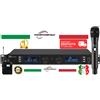 Power Dynamics COPPIA MICROFONI 1GELATO+1ARCHETTO SENZA FILI WIRELESS UHF+VALIGETTA 2x20 CANALI