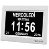 TROCOTN Orologio digitale da 7 Pollici Calendario Orologio da parete con ampio display Sveglia (Bianco)