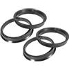 A ABSOPRO Anelli Centra Mozzo Nero Set di 4 57.1mm-65.1mm | Materiale: Plastica Spessore: 10mm Elimina Vibrazioni Del Volante Per Auto Adatto Per La Maggior Parte Veicoli