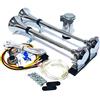 YIYDA Tromba d'aria Car Horn Avvisatore acustico per camion 24V Clacson argento Altoparlante 165db Air Horn Tromba a doppio tubo in zinco cromato Tromba rumorosa con pompa ad aria per 24V SUV nave ecc
