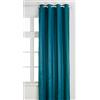HomeMaison Home Maison-Tenda in Tessuto Jacquard, a Righe 09375-8-AL ciniglia Verticale, con Occhielli, 135 x 260 cm, Bleu Canard/Argent, 135 x 260