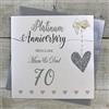 White Cotton Cards LLA70MD - Biglietto d'auguri per 70° anniversario di matrimonio in platino con scritta Love Lines
