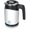 arendo - Bollitore Elettrico da Mezzo litro Modello Single - Mini bollitore - capacità 0,5l - 5 Livelli di Temperatura Regolabili - Doppia Parete - Maneggevole e Compatto - Bianco Nero