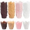 TTBDDM 200 Pirottini Tulip, Tazze Tulipano per Muffin e Cupcakes in Carta da Forno, per Cucina, Feste e Negozi - 4 Colori