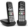 Gigaset Telefono Cordless Duo 100 memorie Display LCD Funzione DECT colore Nero - L36852-H2816-K131 E270 DUO