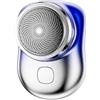 AXBORDER A Mini rasoio elettrico - Rasoio elettrico portatile ricaricabile USB da uomo, mini rasoio tascabile lavabile per il viaggio. (blu)