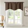 SMITHOOM Mantovana Classico Tinta Unita Corta Tenda a Pacchetto per Cucina Camera da letto Balcone Lavanderia 132x46cm Marrone