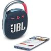 JBL CLIP 4 Speaker Bluetooth Portatile, Cassa Altoparlante Wireless con Moschettone Integrato, Design Compatto, Resistente ad Acqua e Polvere IPX67, fino a 10 h di Autonomia, USB, Blu e Rosa