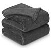 GC GAVENO CAVAILIA Plaid in pelliccia di visone, soffici coperte in pile, coperta coperta da tiro, carbone, 200 x 240 cm