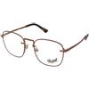 Persol PO2490V 1148 | Occhiali da Vista Graduati | Unisex | Metallo | Quadrati | Marrone | Adrialenti