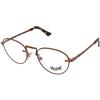 Persol PO2491V 1123 | Occhiali da Vista Graduati | Unisex | Metallo | Tondi | Marrone | Adrialenti