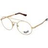 Persol PO2496V 515 | Occhiali da Vista Graduati | Prova Online | Unisex | Metallo | Tondi | Oro | Adrialenti