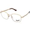 Persol PO2497V 1142 | Occhiali da Vista Graduati | Prova Online | Unisex | Metallo | Quadrati | Oro | Adrialenti