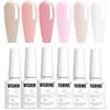 Vishine 6 Colori Smalto Gel Semipermanente Trasparente Bianco Latte Rosa Beige Smalto per Unghie Colore Naturale Bianco Latte Nudo Gelatina Trasparente Soak Off Gel UV LED 8ml