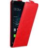 Cadorabo Custodia per Huawei P9 PLUS in ROSSO MELA - Protezione in Stile Flip con Chiusura Magnetica - Case Cover Wallet Book Etui