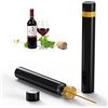 Quntis Apribottiglie a pompa ad aria compressa, cavatappi per vino, facile rimozione del sughero, ottimo regalo per gli amanti del vino, apertura rapida 7S, rimovibile, oro