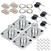 Fippy Set di 4 serrature per armadietti da 22 mm, con chiavi universali, serrature a camma per cassetti e cassette postali di sicurezza per mobili