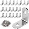 VOCIBO 20 connettori angolari in metallo, angolo di 90 gradi, 30 x 30 mm, in acciaio inox, angolo piccolo con vite per montaggio ad angolo, staffa, mobili, tavolo, sedia, libreria
