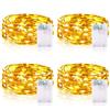 Vacoulery Stringa Luci Led, 2M 20 luci led a Batteria Catene luminose Ghirlanda Luminosa Rame filo Lucine Fata Luci Esterni Interni Decorative per Natale Matrimonio Festa letto Camera (4 Pezzi, Bianco Caldo)